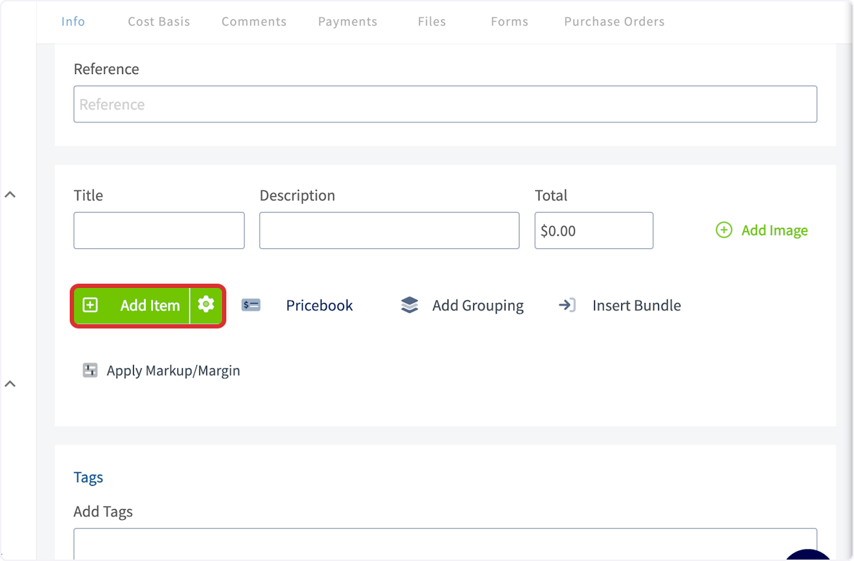 Click on Add Item