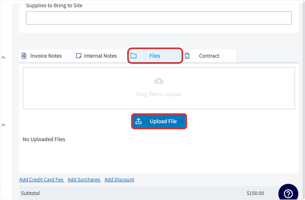 Click on Upload File