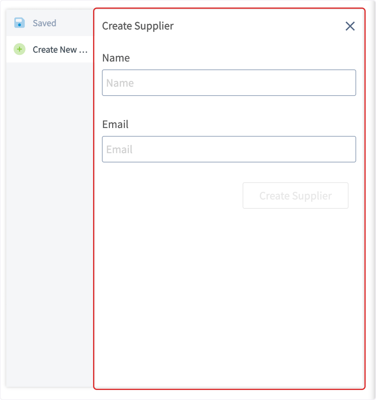 Click on Create Supplier…