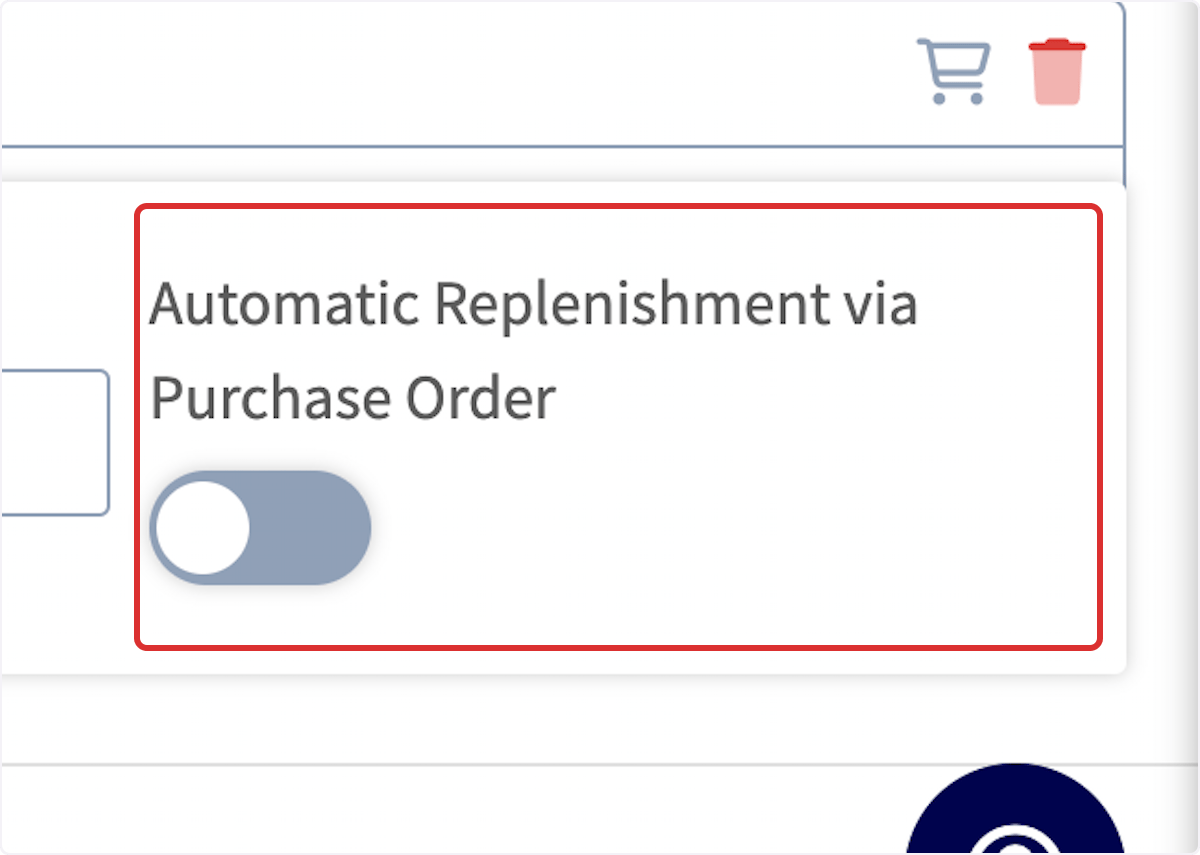 Click on Automatic Replenishment via Purchase Order