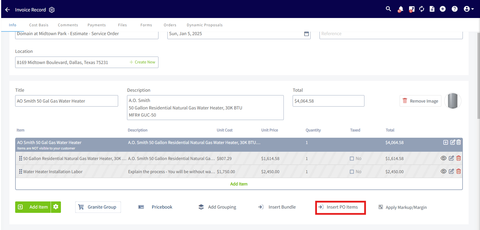 Auto replenishment email with a direct link to the new purchase order