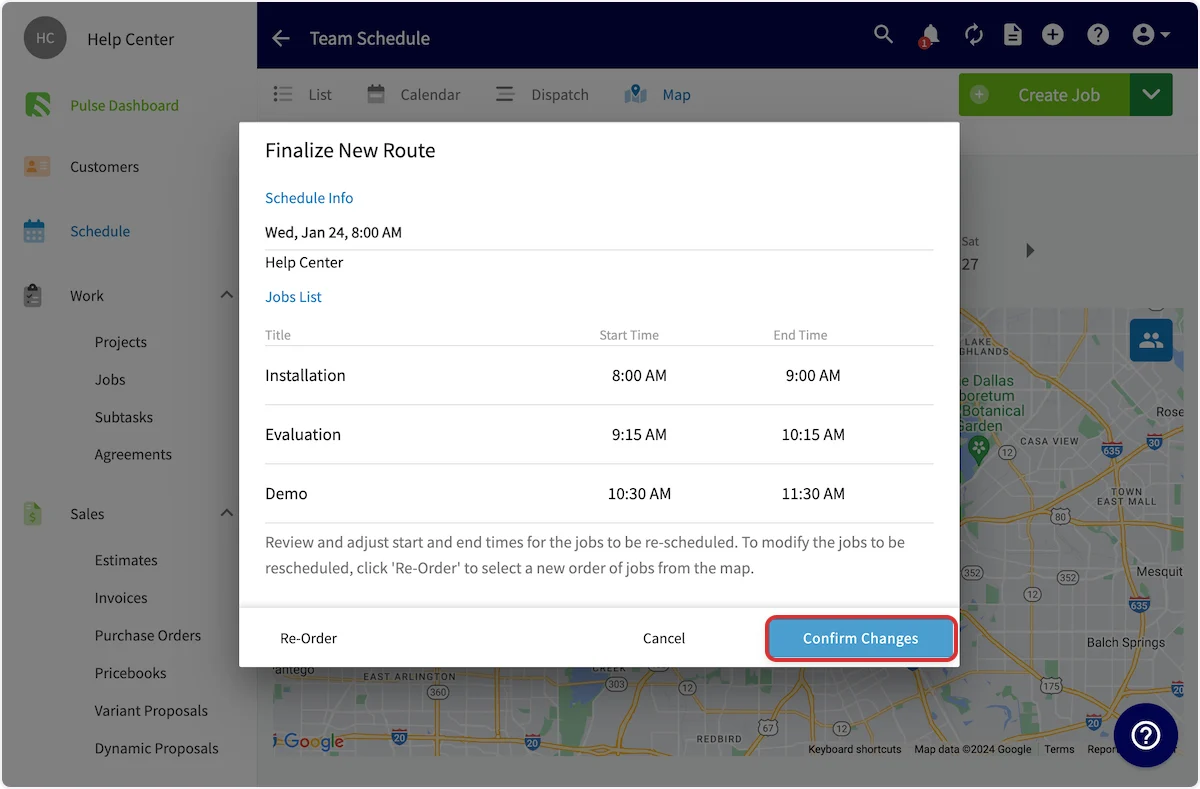 Click on Confirm Changes