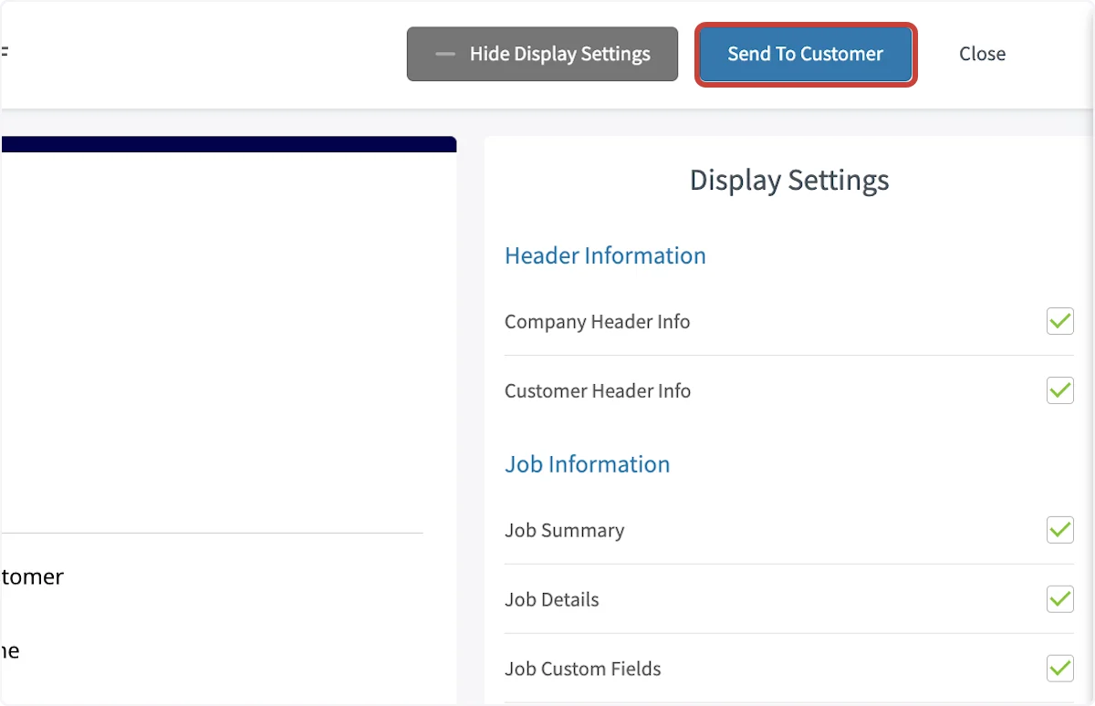 Click on Send To Customer