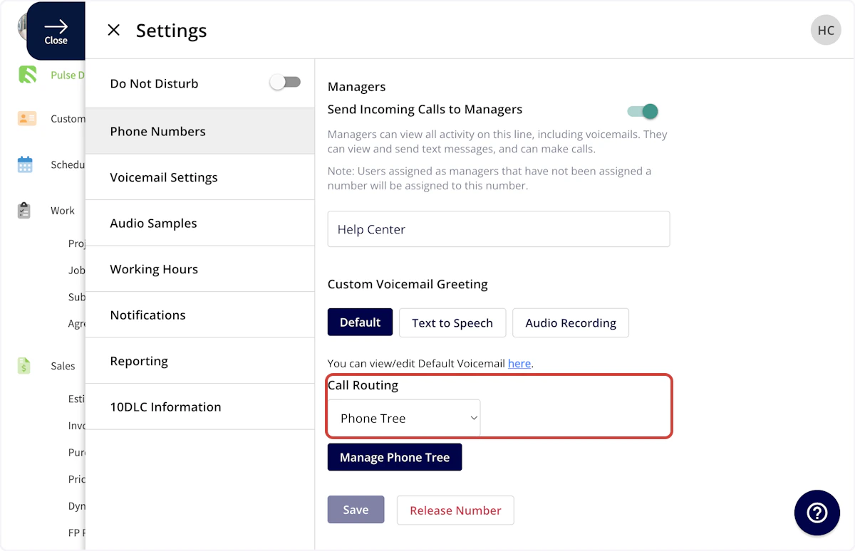 Click on Call Routing…