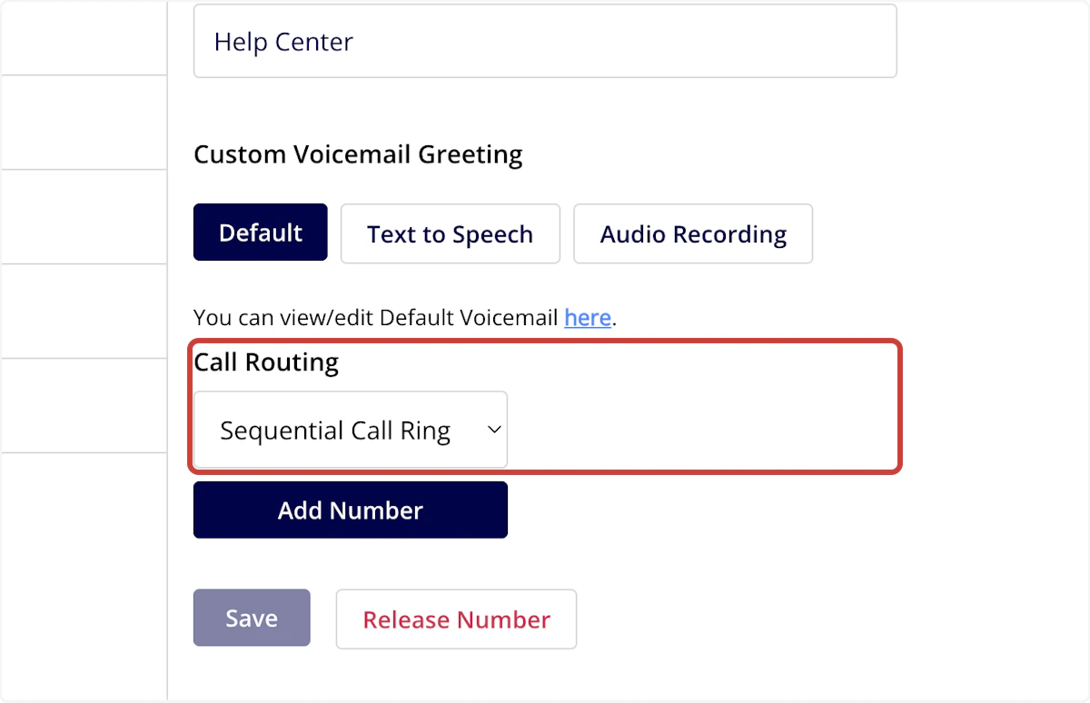 Click on Call Routing…