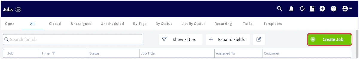 Click on Create Job