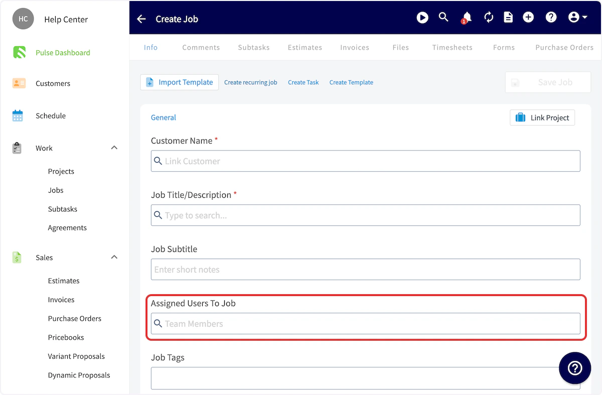 Click on Create recurring job