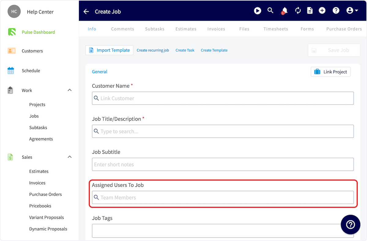 Click on Create recurring job