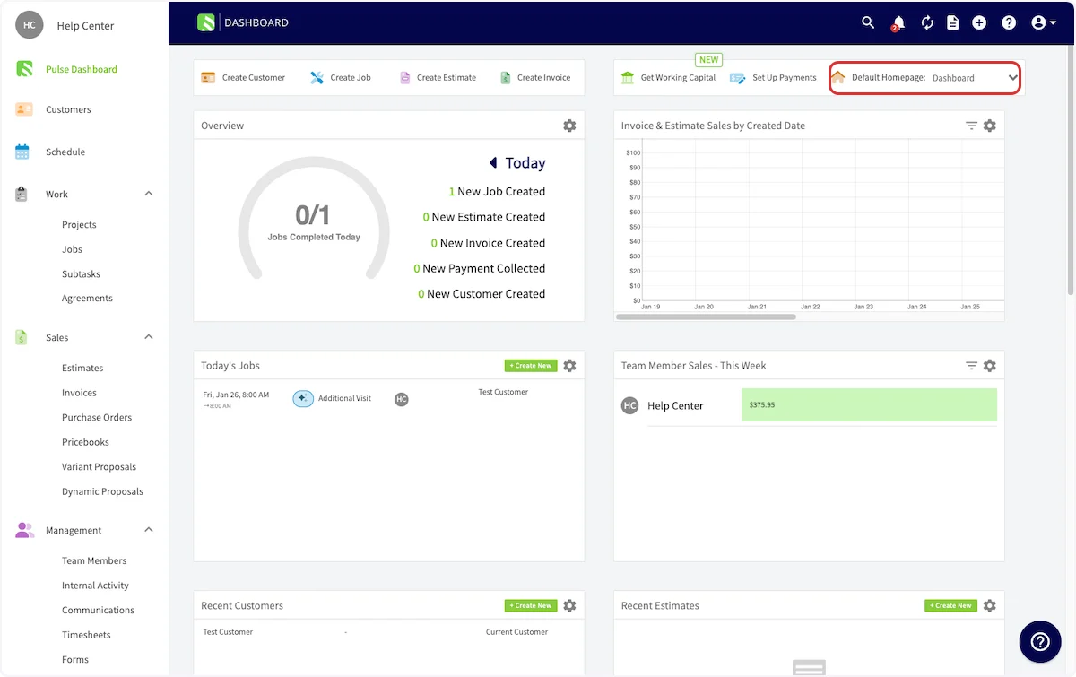 Click on Default Homepage:…