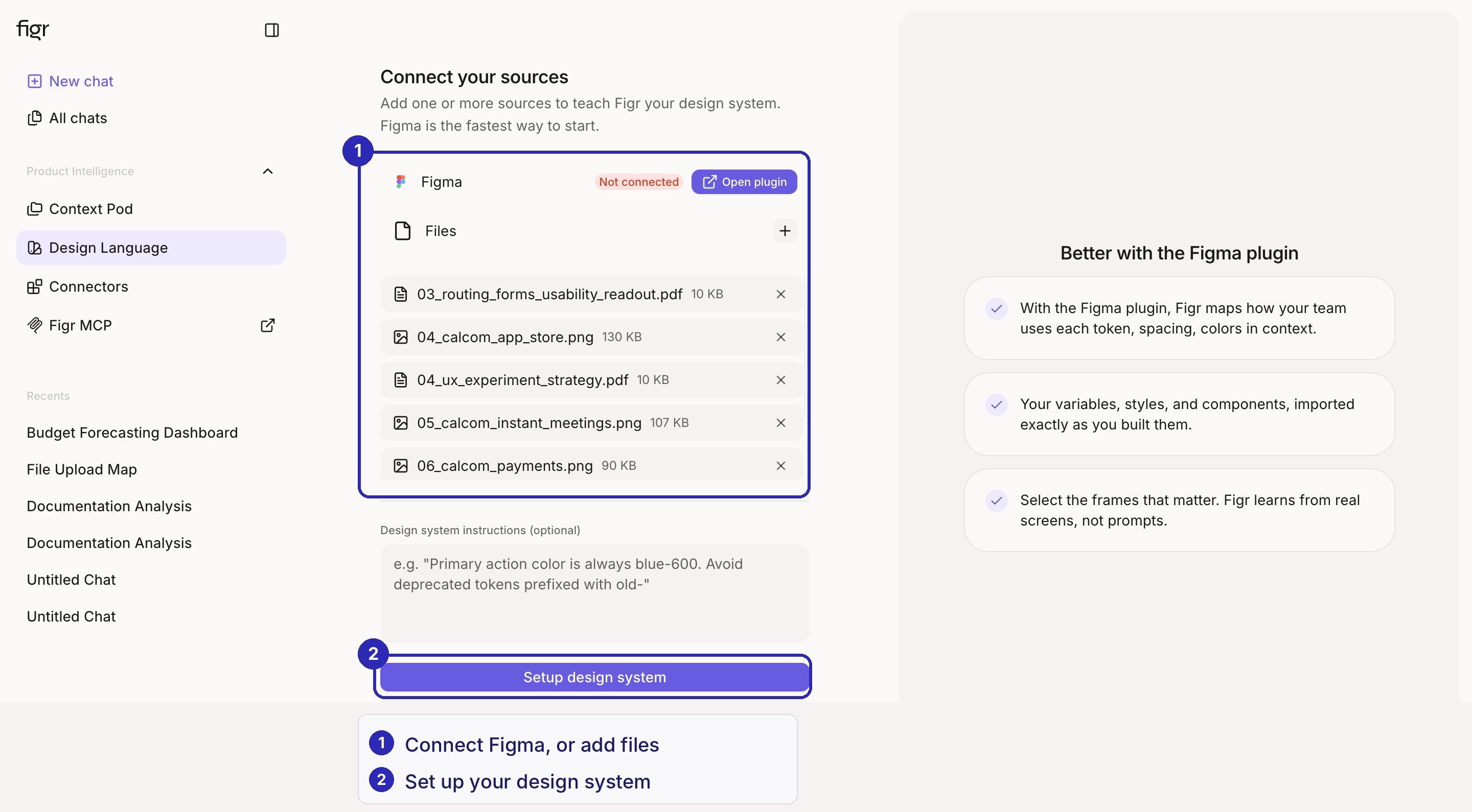 Design language or Figma setup Design language or Figma setup