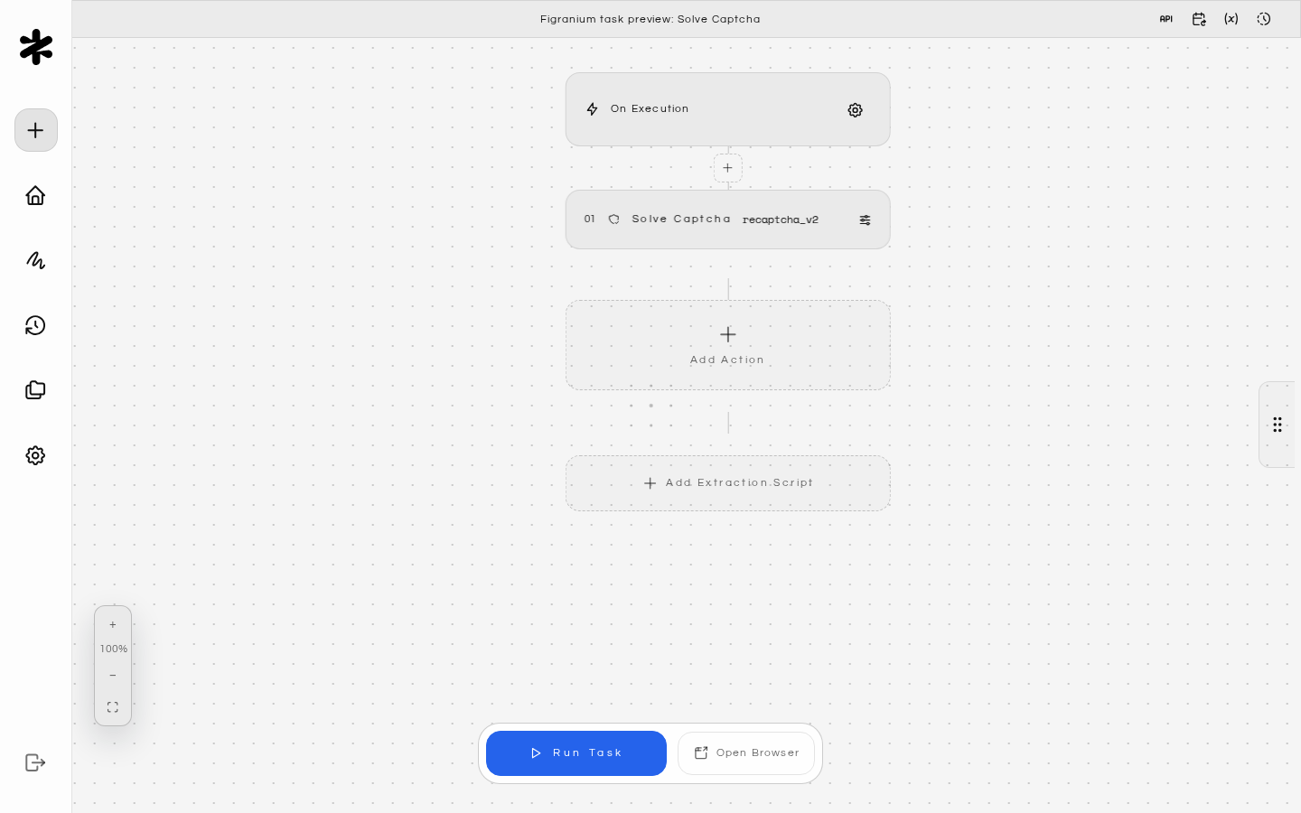 Figranium task preview: Solve Captcha
