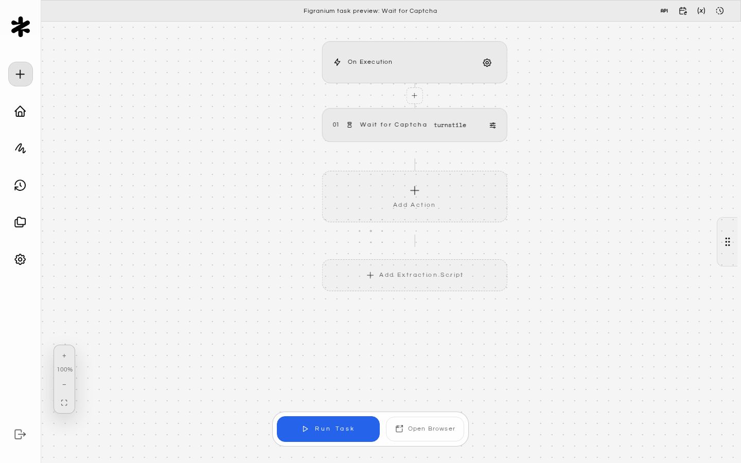 Figranium task preview: Wait for Captcha