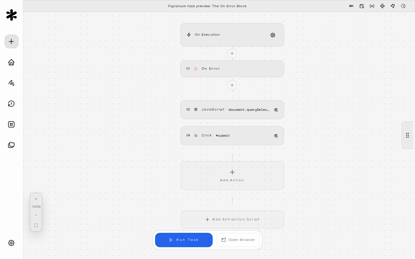 Figranium task preview: The On Error Block