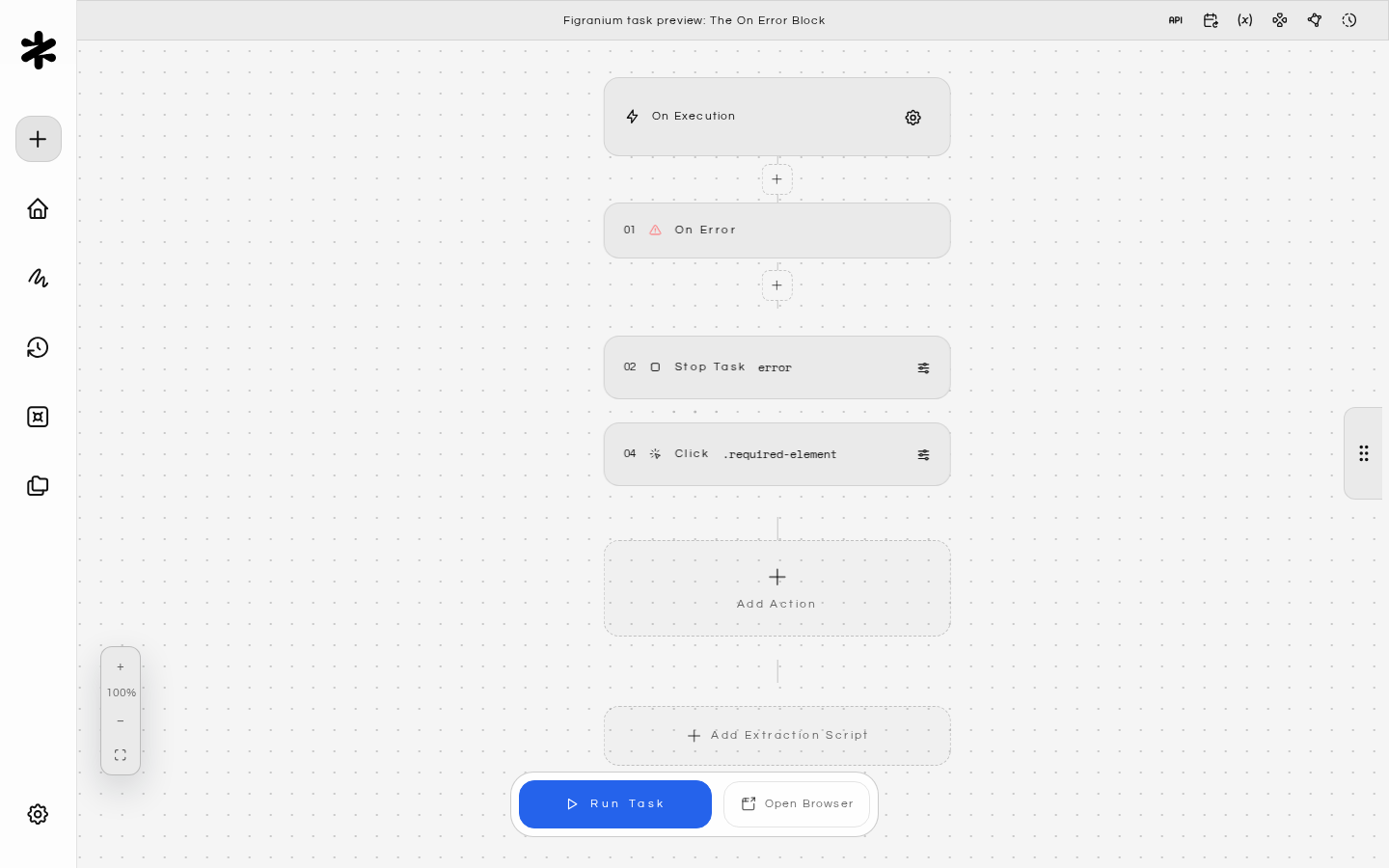 Figranium task preview: The On Error Block