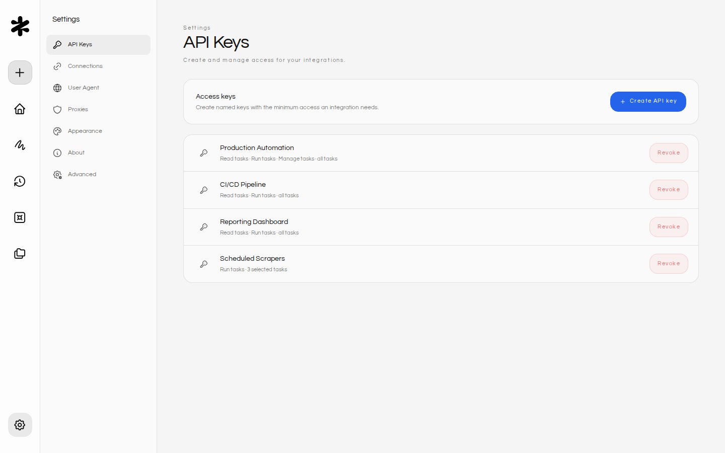 Figranium Settings page