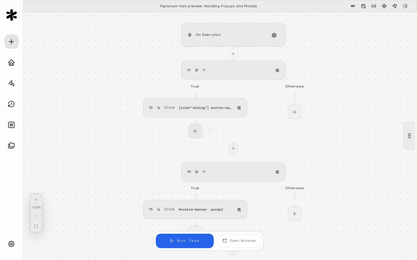 Figranium task preview: Handling Popups and Modals