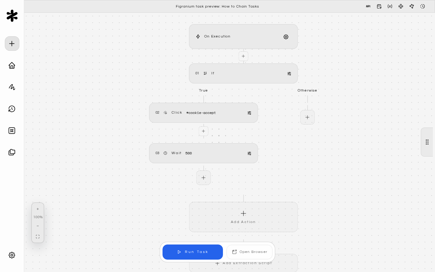 Figranium task preview: How to Chain Tasks