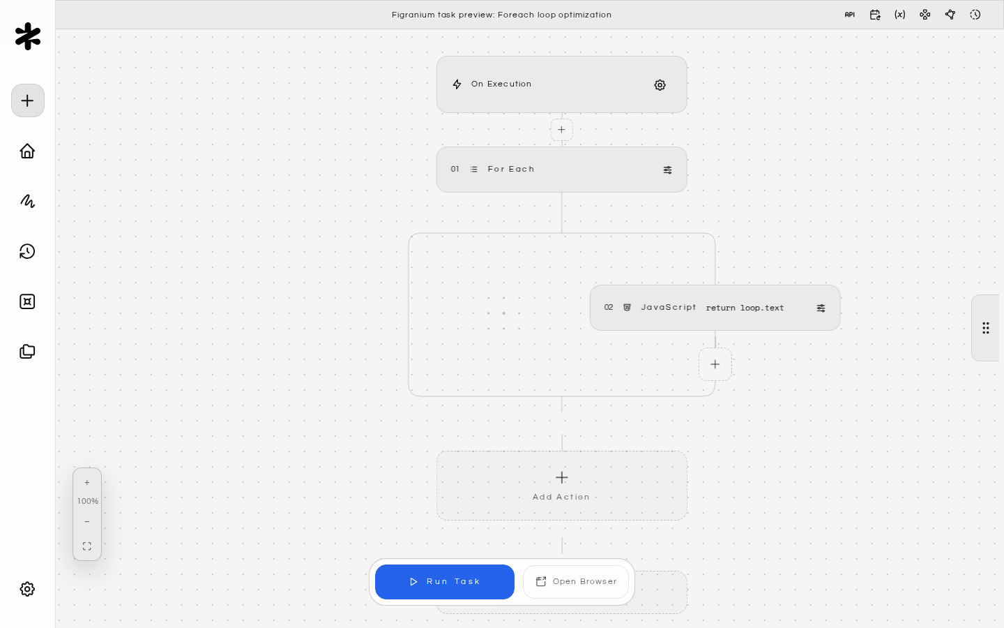 Figranium task preview: Foreach loop optimization