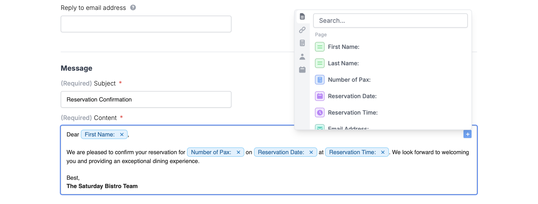 Screenshot of the Fillout form creation page