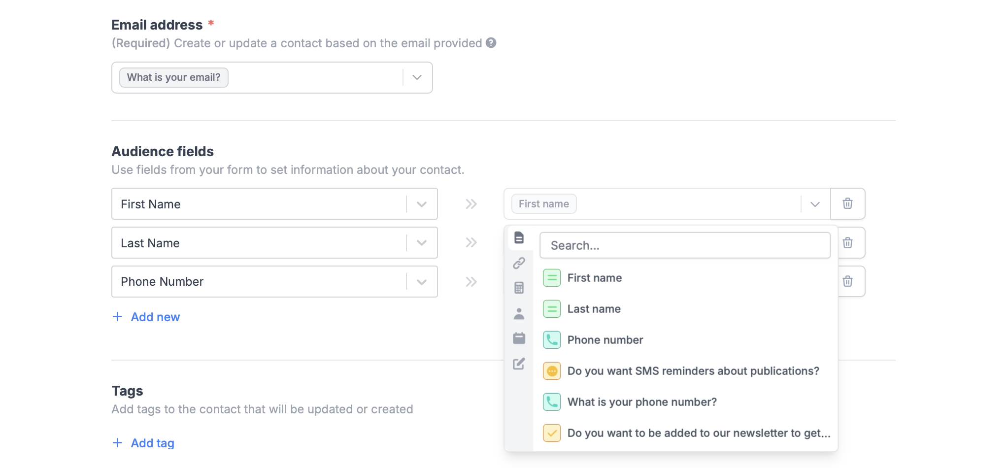 Screenshot of the Fillout form creation page