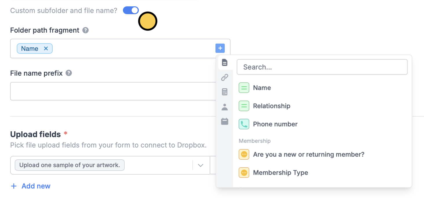 Screenshot of the Fillout form creation page