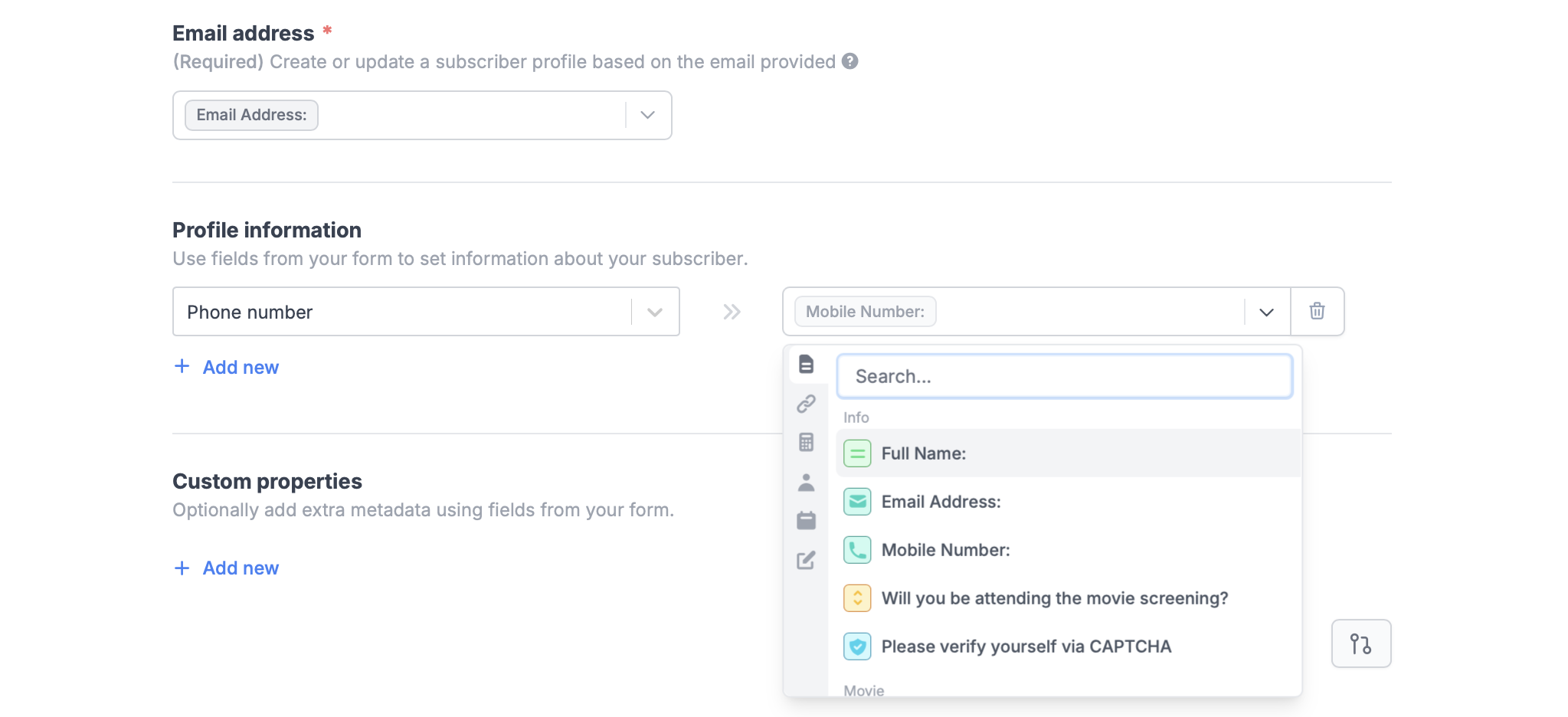 Screenshot of the Fillout form creation page