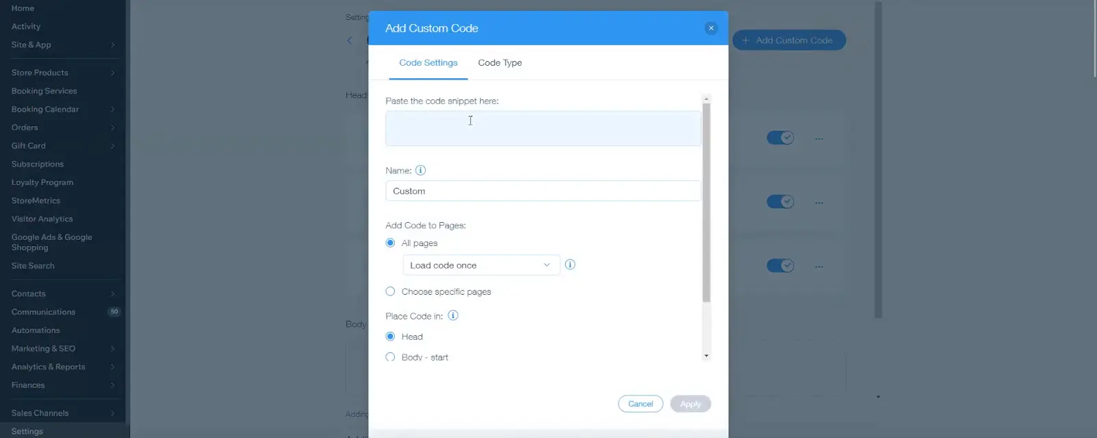 Screenshot of the Share tab of a form