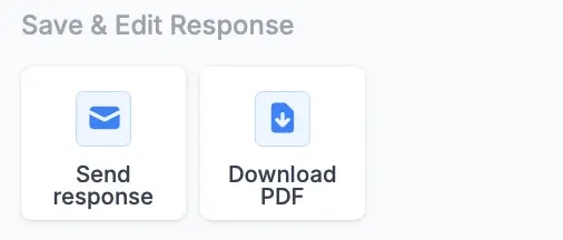 Send response or download PDF