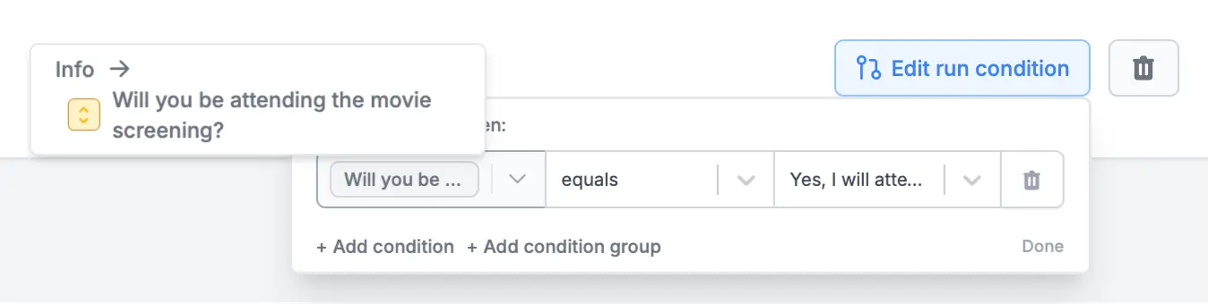Screenshot of the Integrate tab of a form