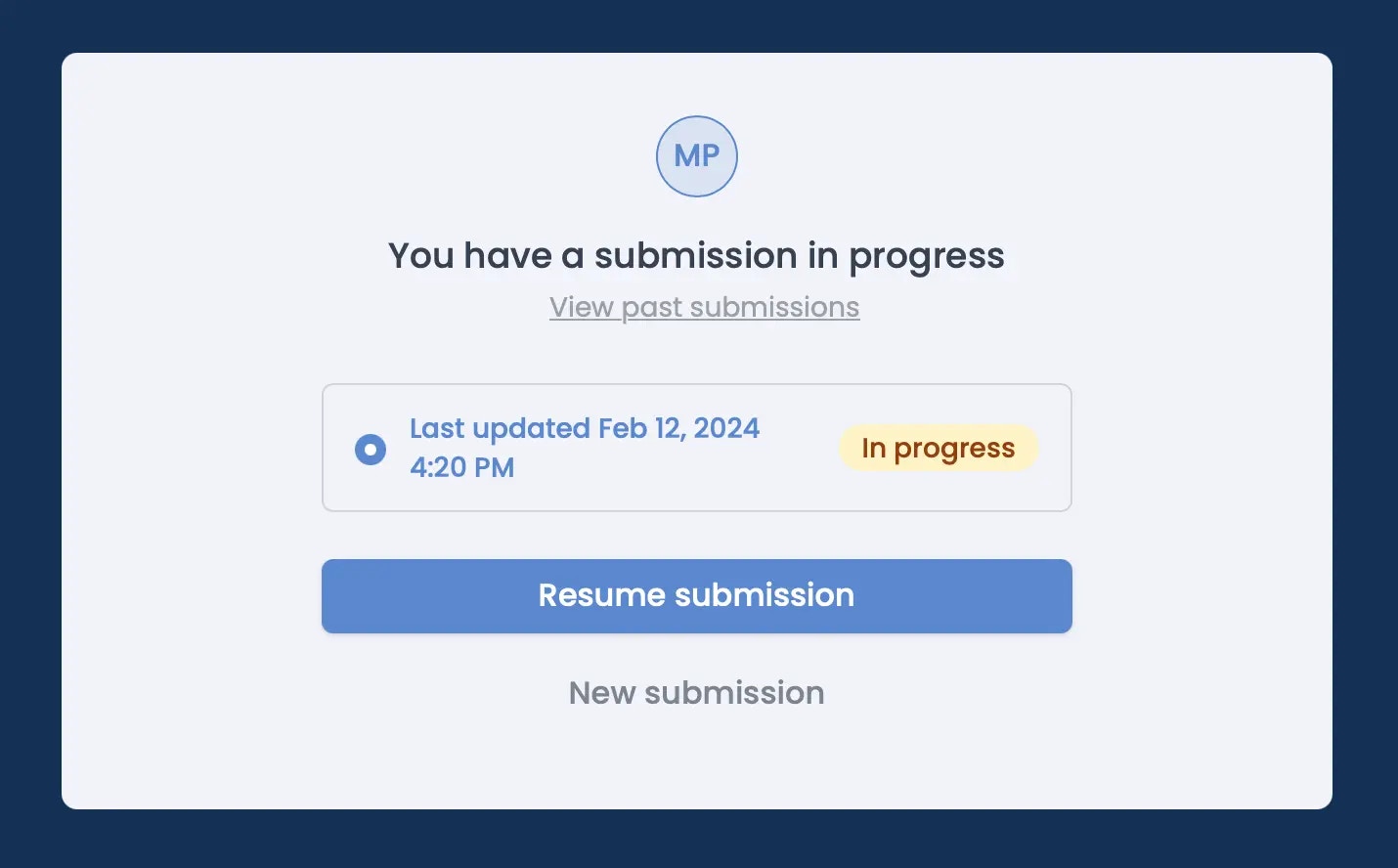 Allow respondents to edit past submissions