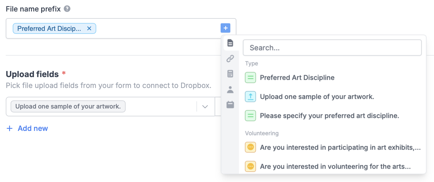 Screenshot of the Fillout form creation page