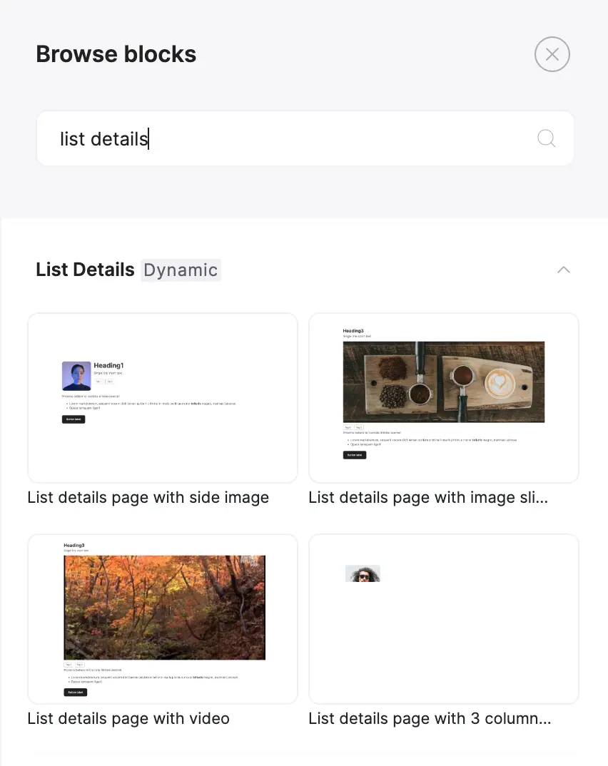 In Softr, create a list details block