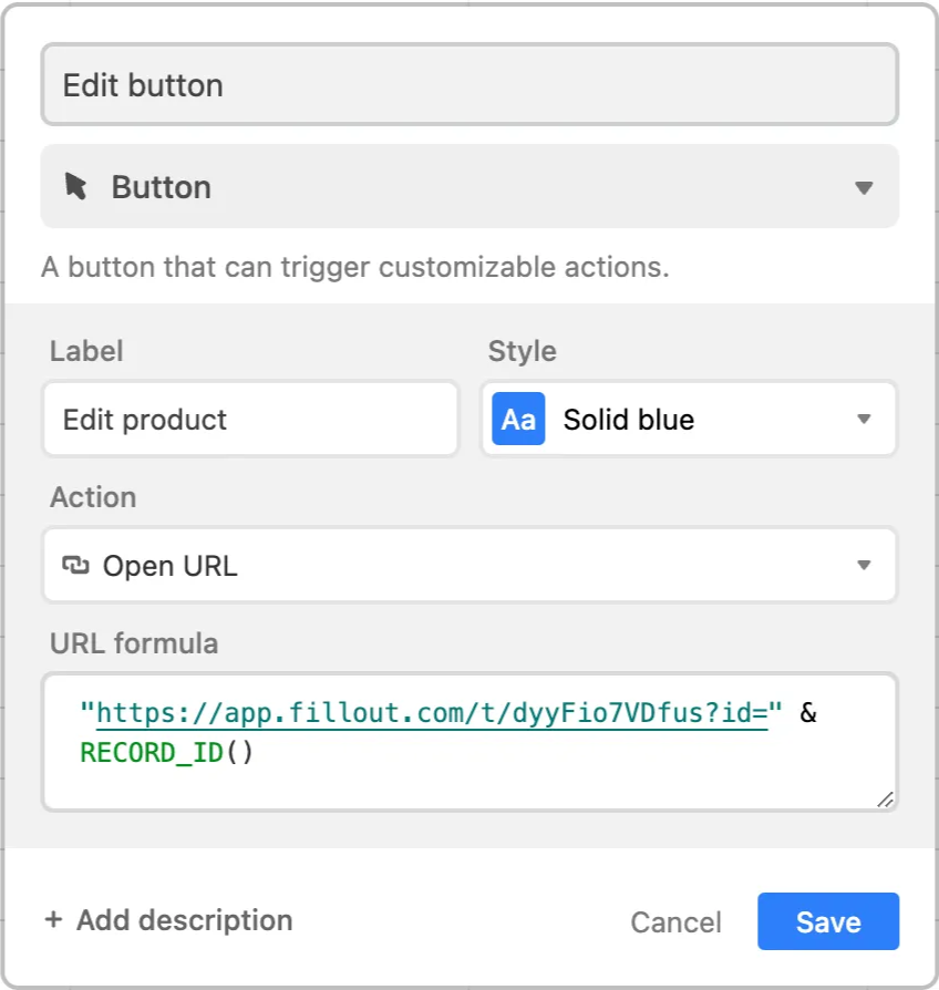 Screenshot of the Form designer tab of a form