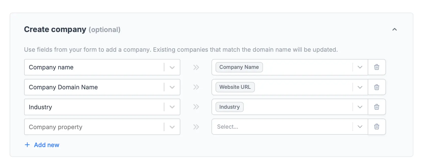 Screenshot of the HubSpot form creation page