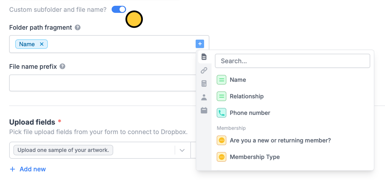 Screenshot of the Fillout form creation page