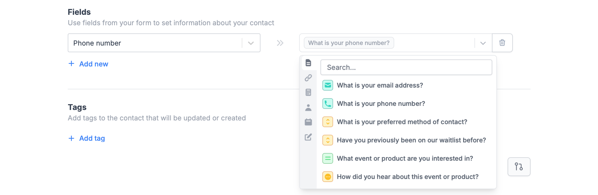 Screenshot of the Fillout form creation page