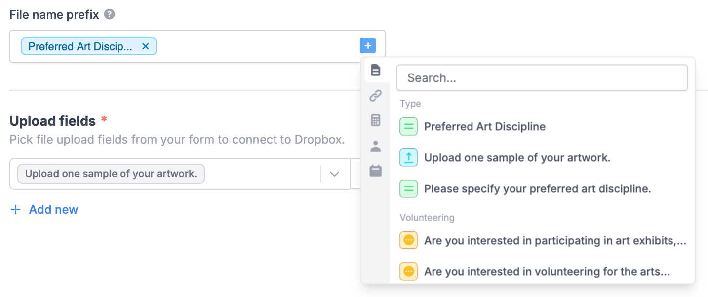 Screenshot of the Fillout form creation page