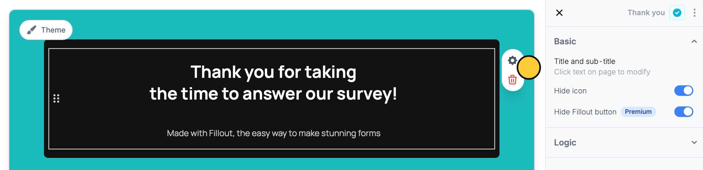 Screenshot of the Share tab of a form