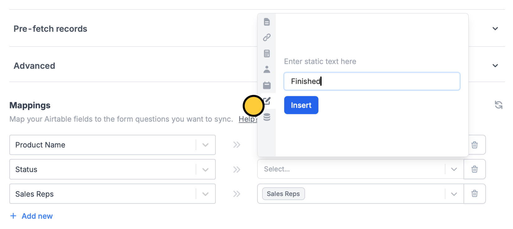 Screenshot of the Fillout form creation page