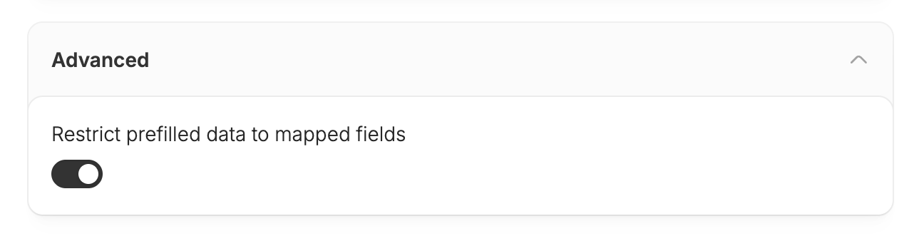 Restrict prefilled data setting