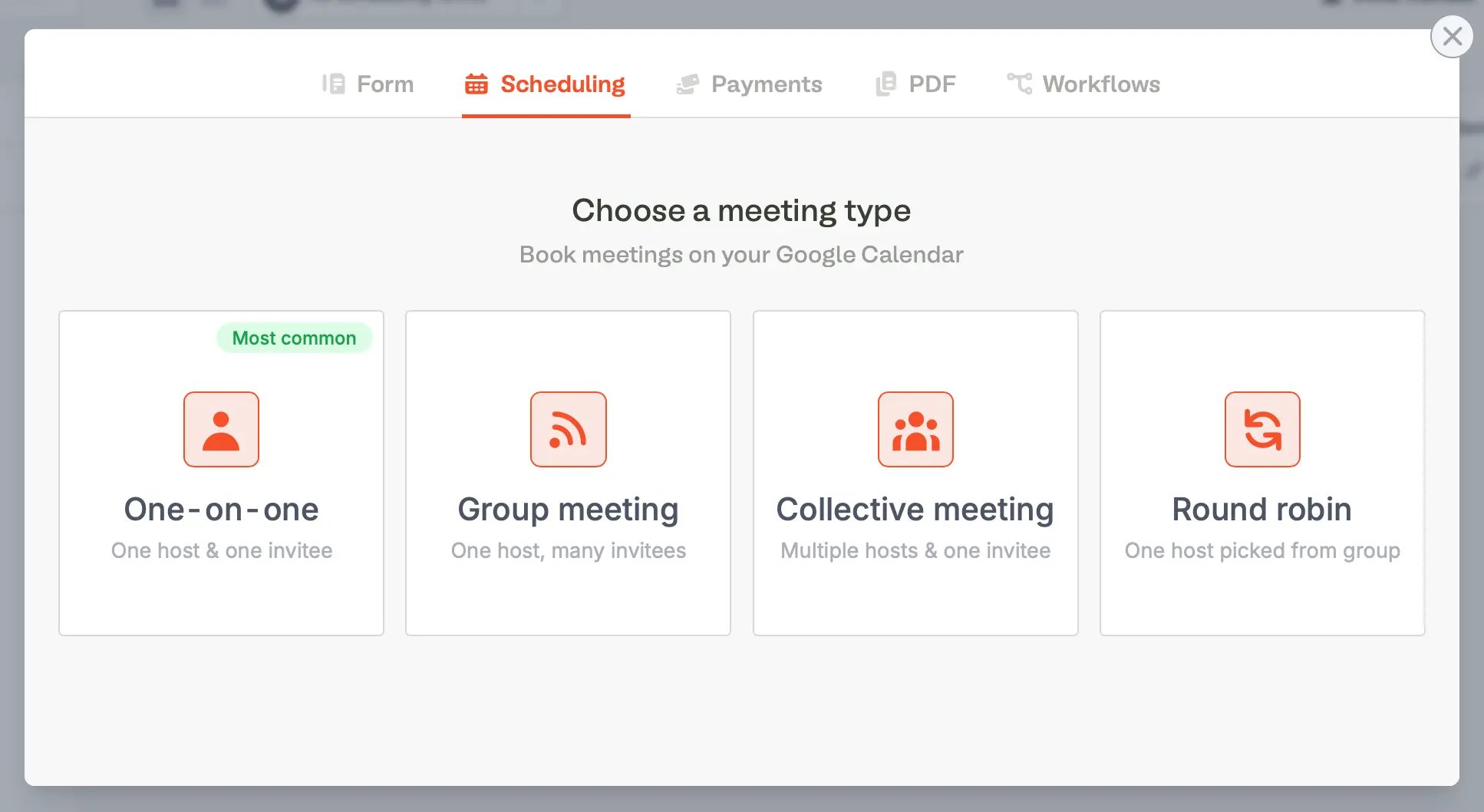 Screenshot of the Fillout form creation page