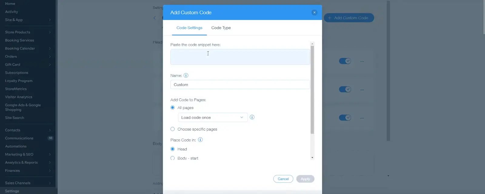 Screenshot of the Share tab of a form