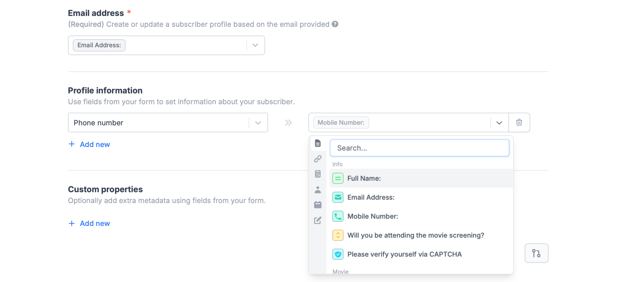 Screenshot of the Fillout form creation page