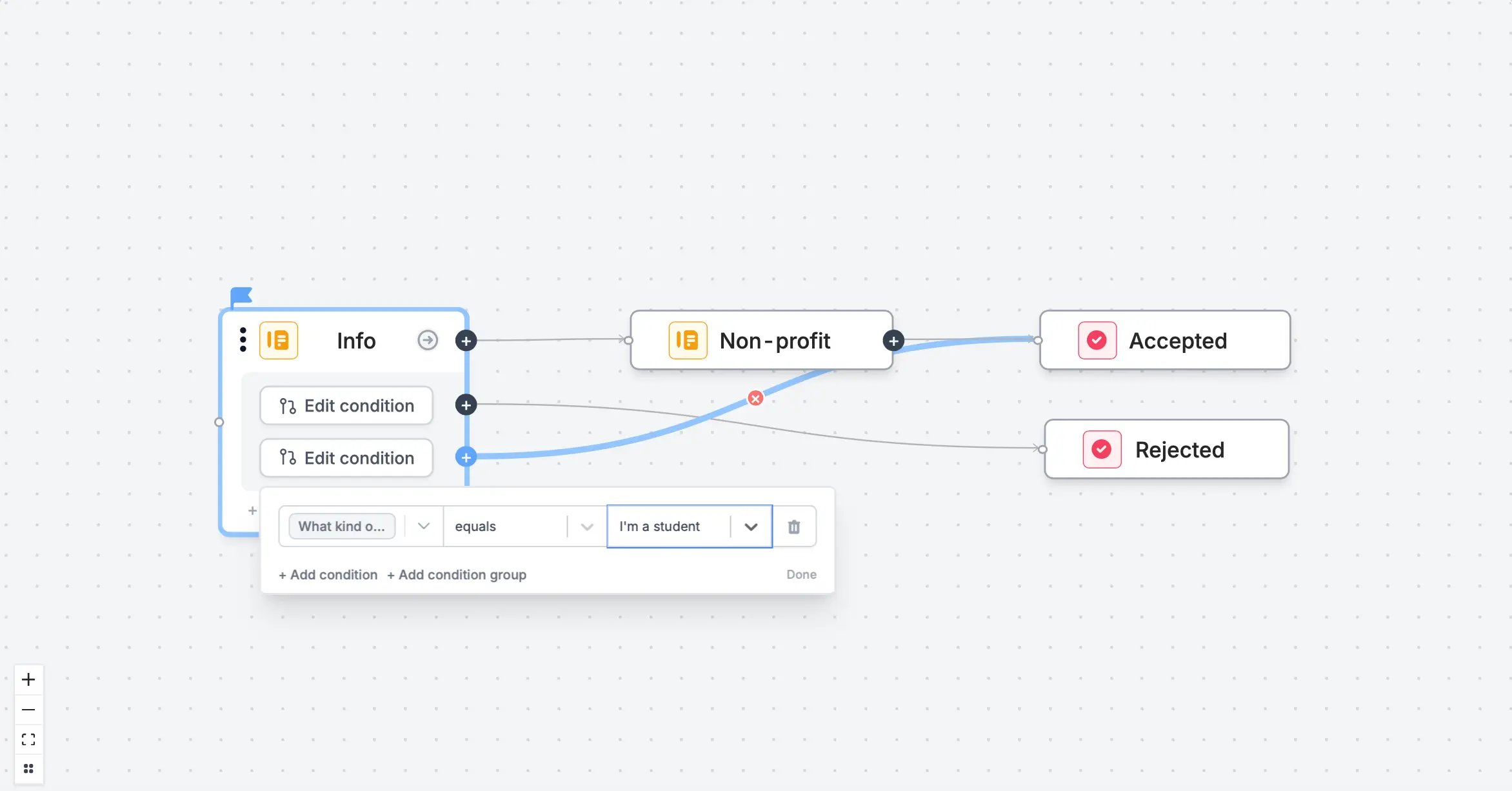 Screenshot of the Logic tab of a form