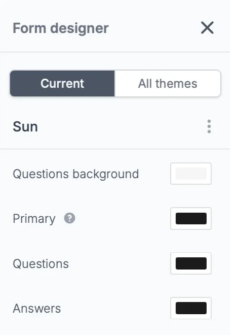 Screenshot of the Form designer tab of a form