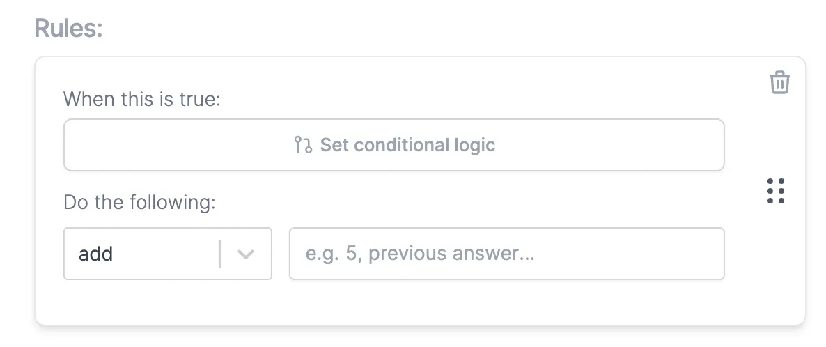 Screenshot of the Logic tab of a form