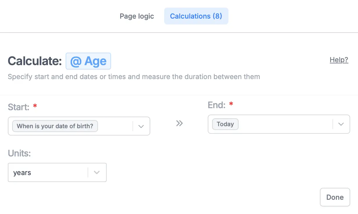 Screenshot of the Logic tab of a form