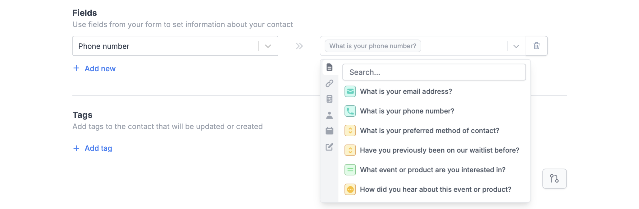 Screenshot of the Fillout form creation page