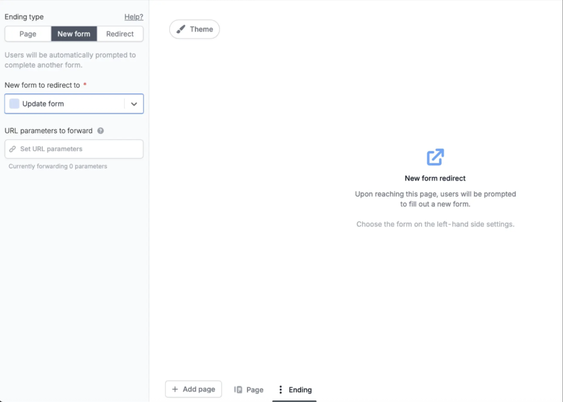 Screenshot of the Form designer tab of a form
