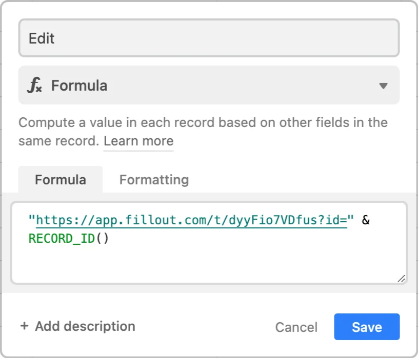 Screenshot of the Form designer tab of a form